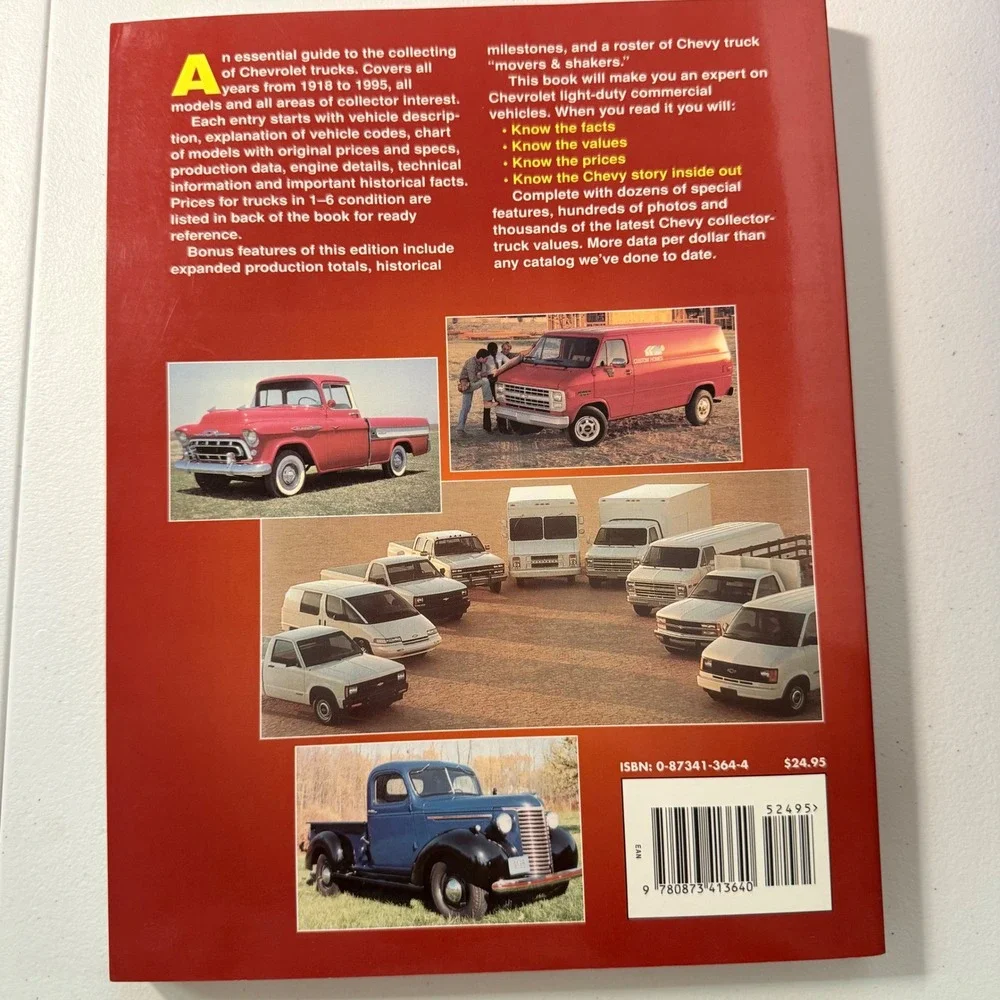 Chevrolet Trucks Pickup 1918-1995 Standard Catalog by John Gunnell Chevy Vintage